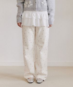 FRILL POCKET COTTON PANTS_CREAM