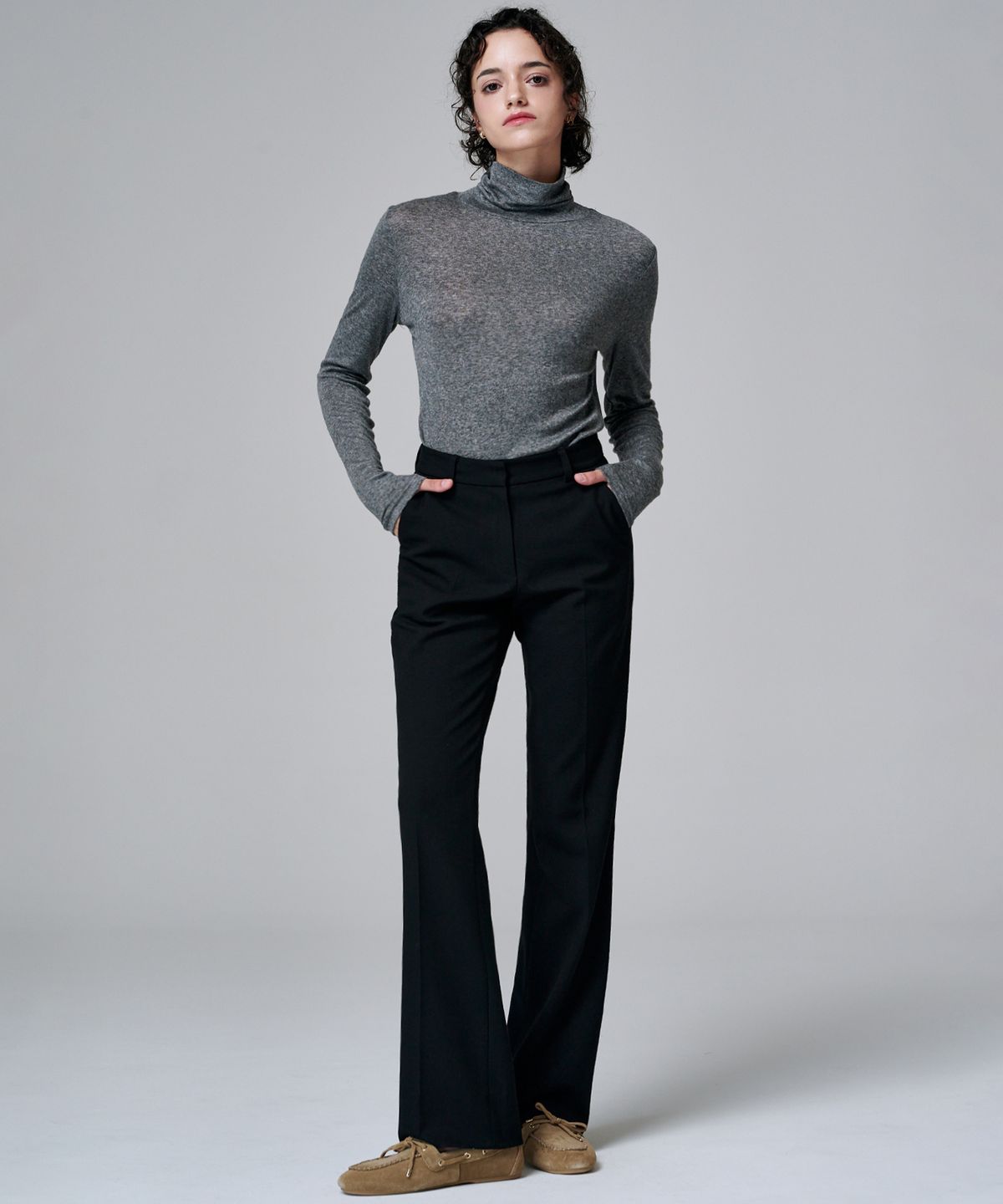 마롭(MALOUPE) 2131 스트레치 슬림 부츠컷팬츠 (블랙)