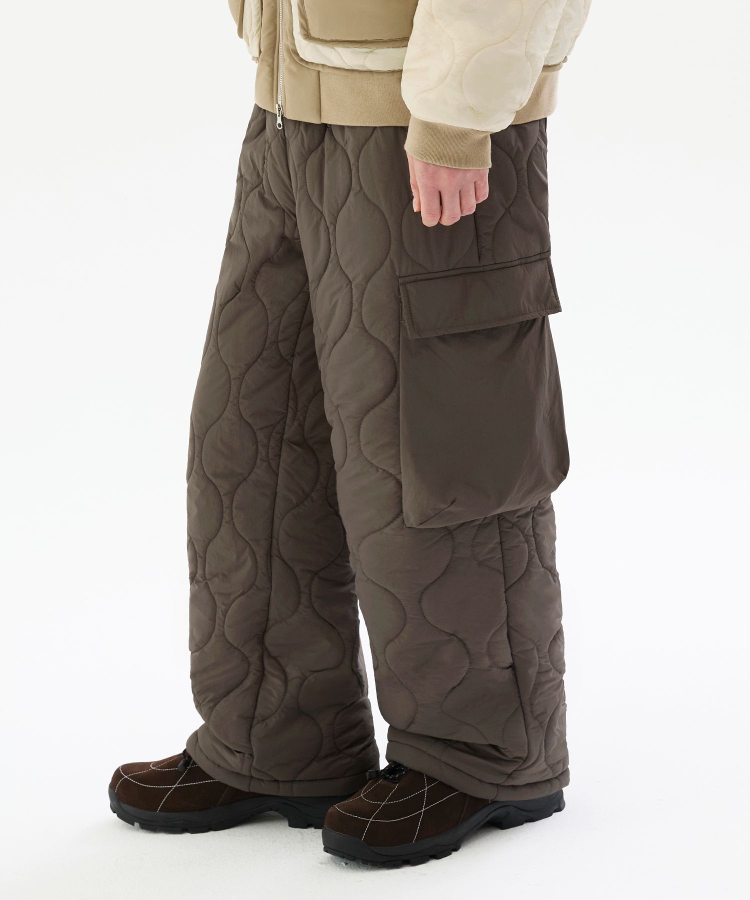 ★TRILLION★ Quilted Padded Warmer Banding Cargo Wide Pants MUSINSA | TRILLION Quilted Padded Warmer Banding Cargo Wide