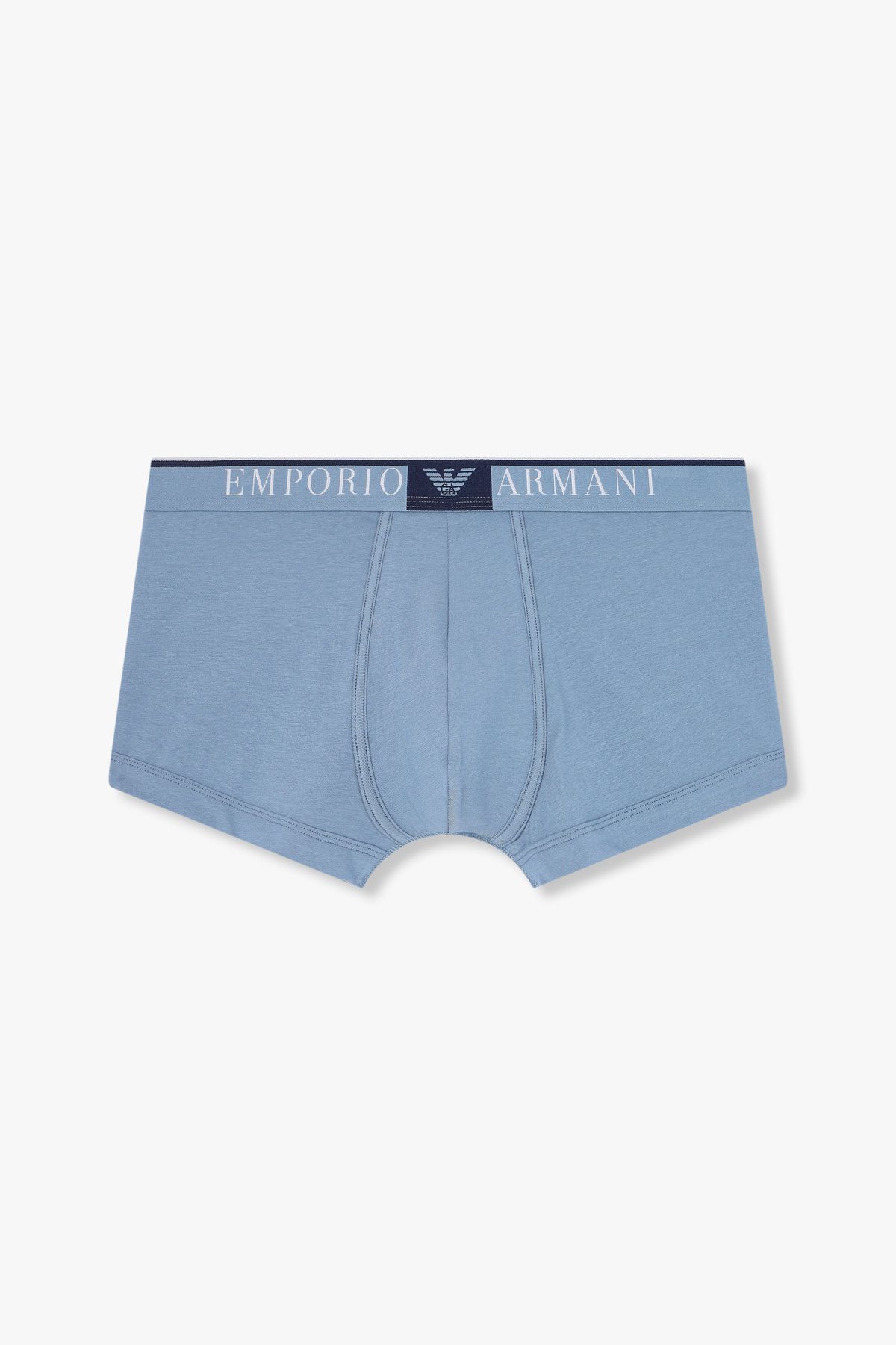 엠포리오 아르마니 언더웨어(EMPORIO ARMANI UNDERWEAR) 남성 풀 로고 자카드 밴딩 드로즈_라이트 인디고 0814312036
