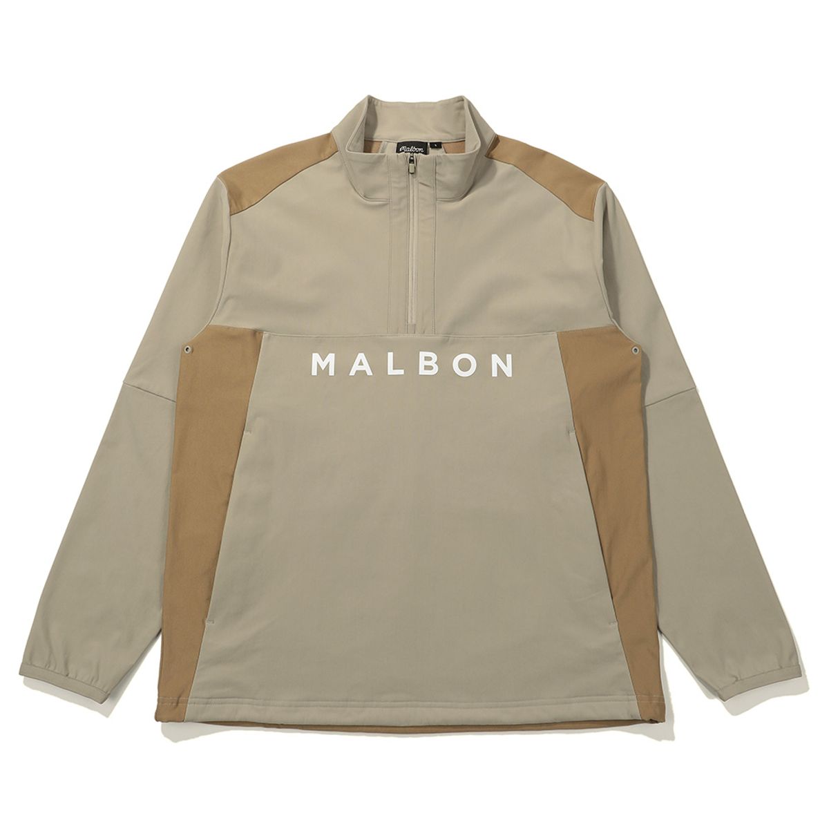 말본 골프(MALBON GOLF) 벤틸 기모 하프집 티셔츠 GREYISH BEIGE