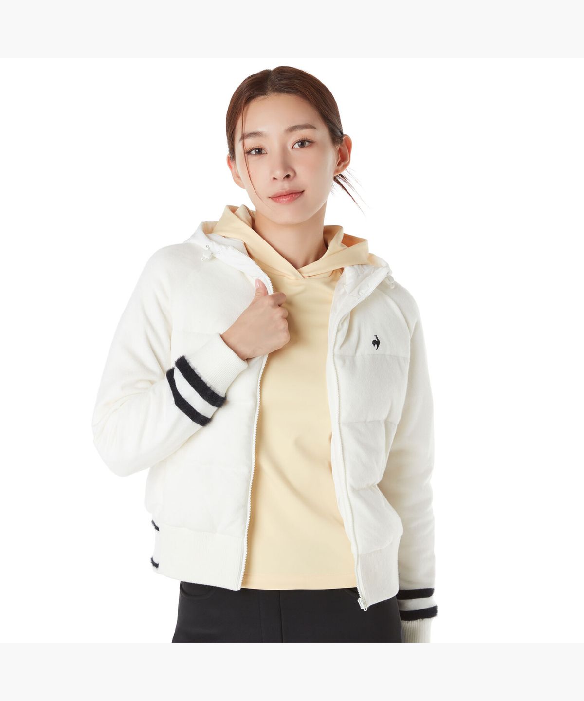 르꼬끄 골프(LECOQ GOLF) 여성 후드 스웨터 하이브리드 아우터 (GP422LKCO1)