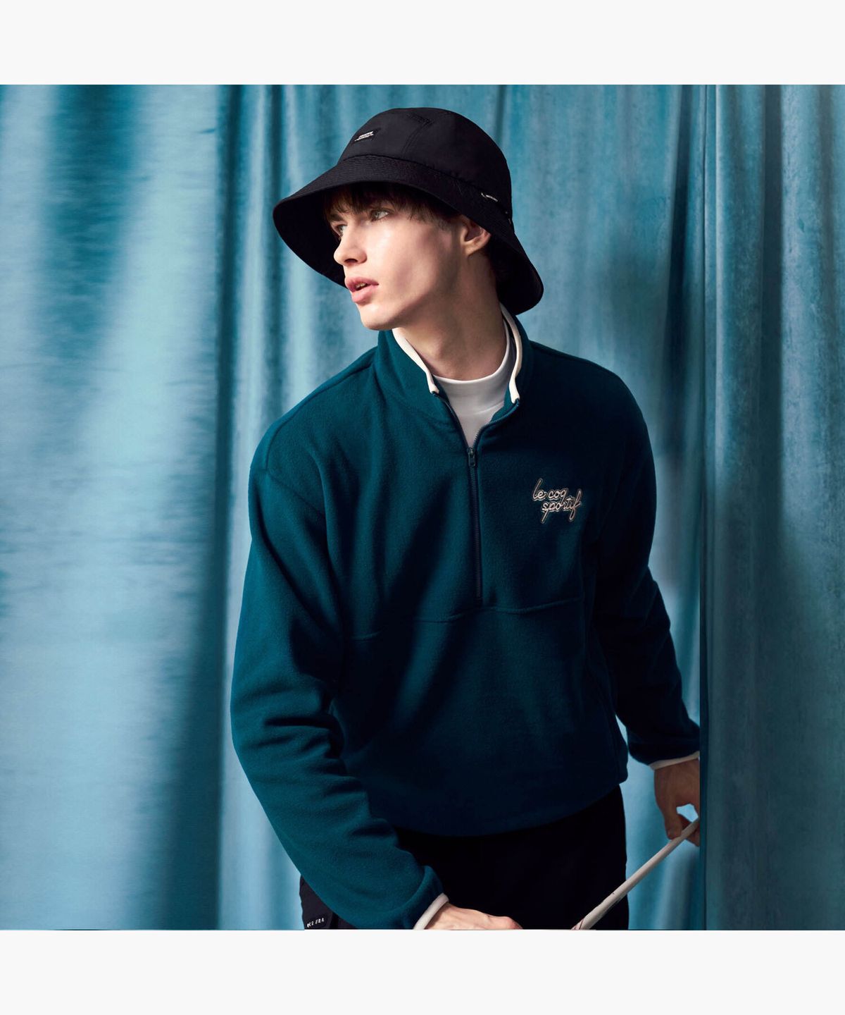 르꼬끄 골프(LECOQ GOLF) 남성 플리스 하프짚 티셔츠 (GP421MTLO4)