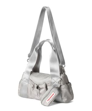 [파우치세트] mini ver. glossy tote cross bag _Light gray