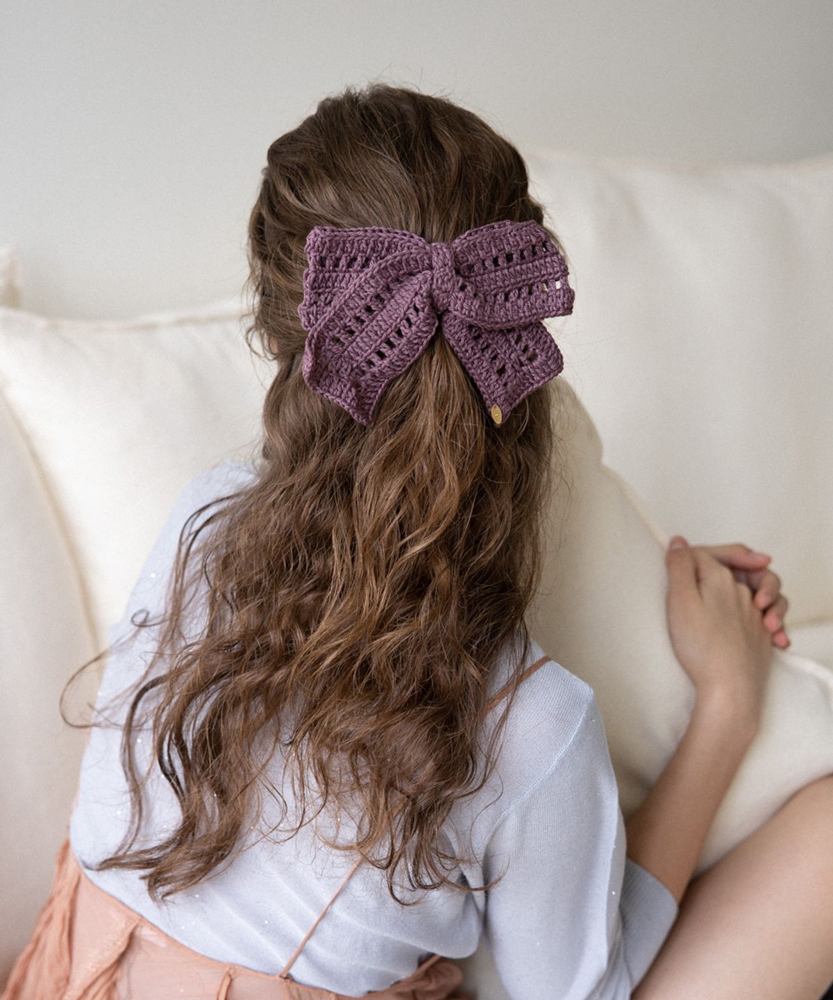 메리모티브(MERRYMOTIVE) Special crochet knitted ribbon hairpin (4colors)