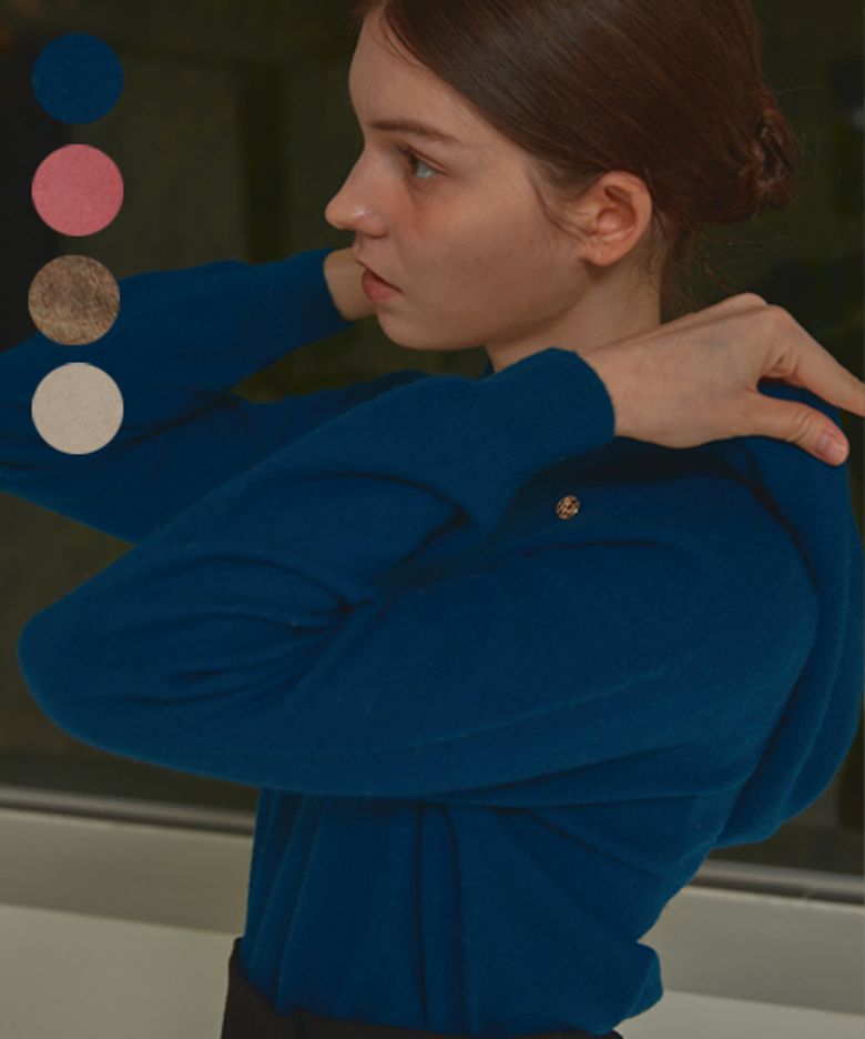 VIRGIN WOOL HOODIE KNIT_4COLOR