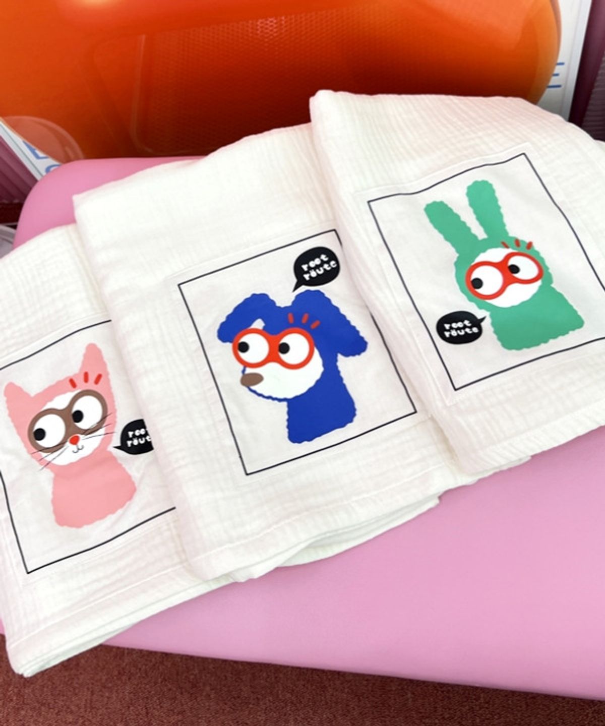 루트루트(ROOTROUTE) 3종 캐릭터 3중 거즈 블랭킷