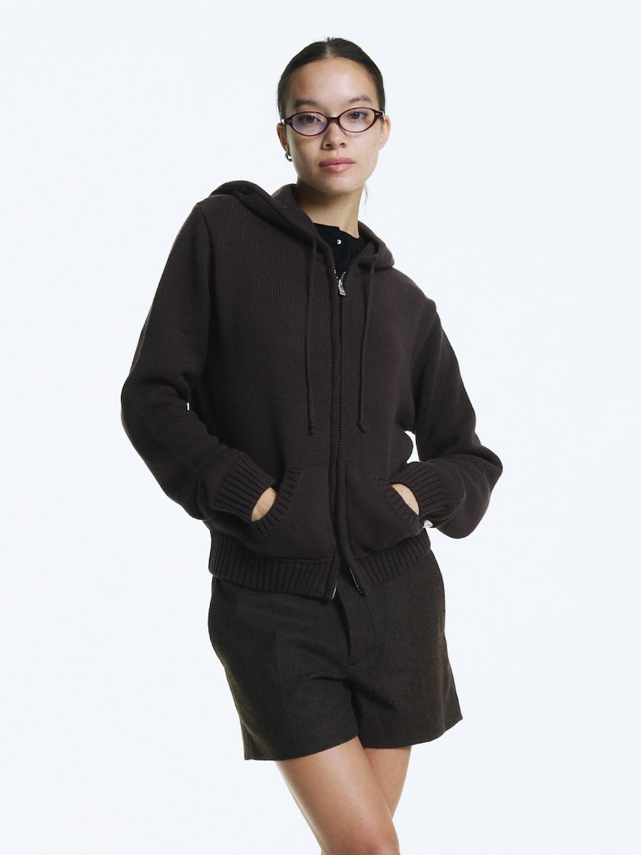 【ラッピング不可】 | MUSINSA GLOWNY BROWN) (DARK UP ZIP KNIT CLASSIC G トップス