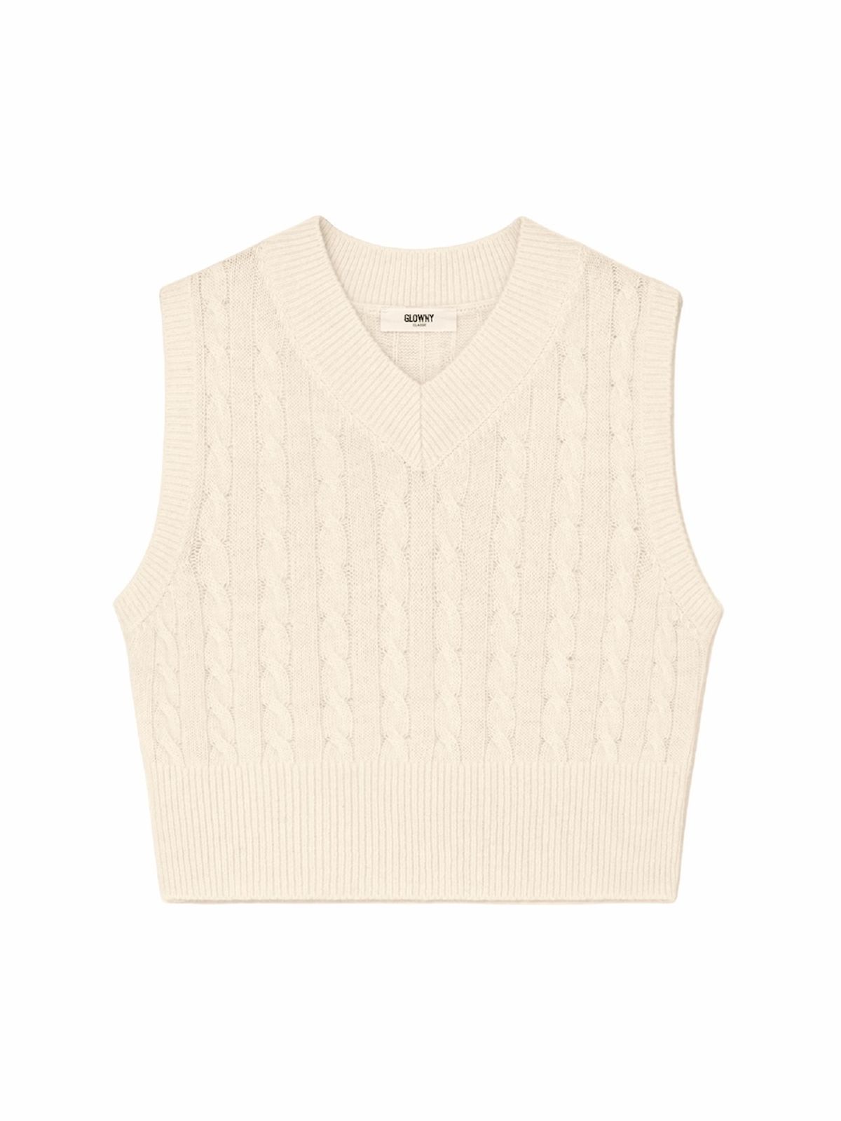글로니(GLOWNY) G CLASSIC WOOL MINI VEST (CREAM)