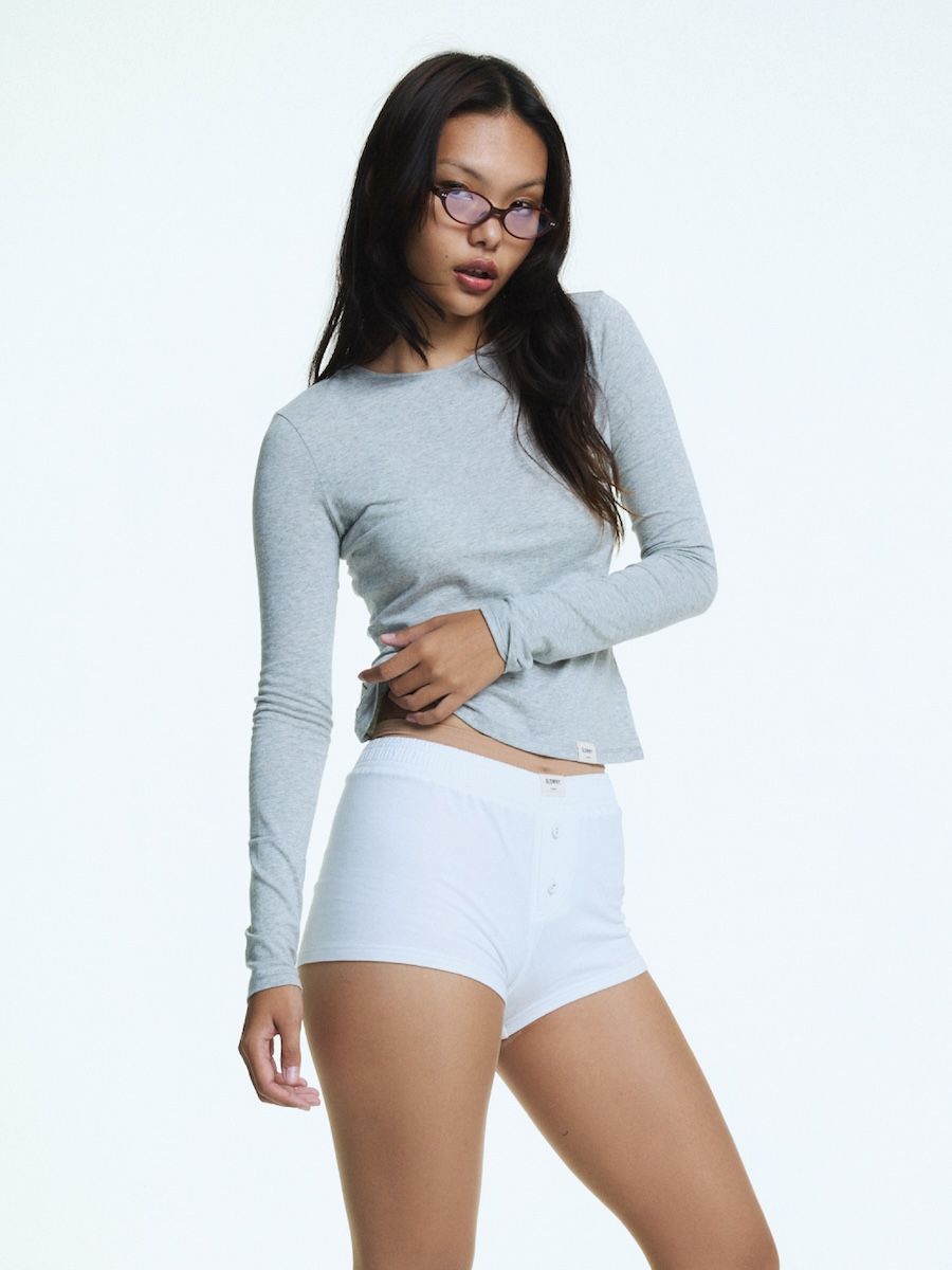 ★GLOWNY★ G MODAL LONG SLEEVE GRAY GC24WTLS003GR MUSINSA | GLOWNY G MODAL LONG SLEEVE (GRAY)