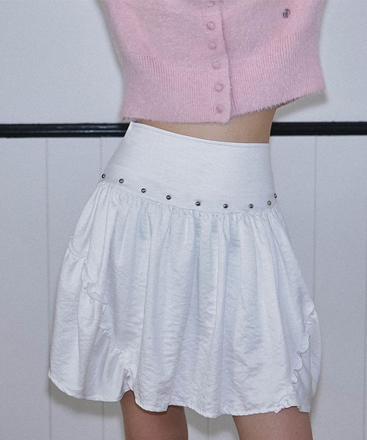 ★Rose Frantz★ Studded Silky ミニスカート (2色) MUSINSA公式 | ROSÉ FRANTZ Studded Silky Mini Skirt [White]