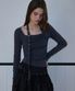 Eyelet Belt Long Sleeve [Charcoal]