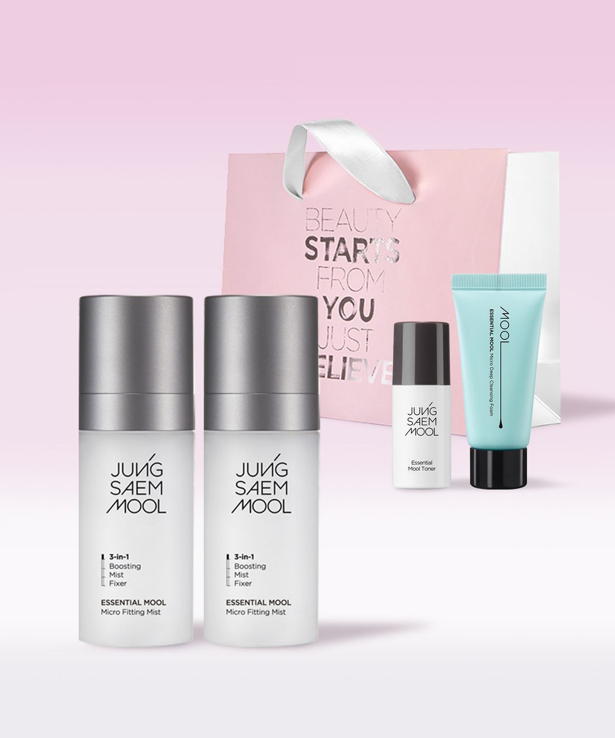 정샘물(JUNGSAEMMOOL) 에센셜 물 마이크로 피팅 미스트 55ml 2개 (물토너15ml + 딥클렌징폼15ml + 쇼핑백 증정)