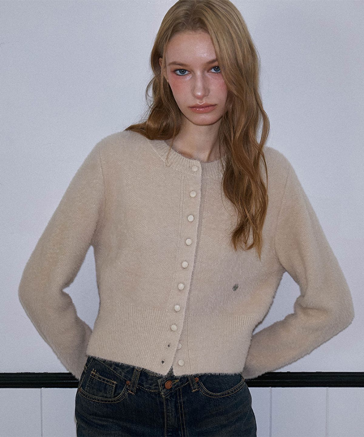 로제프란츠(ROSEFRANTZ) Fur Round Cardigan [Beige]