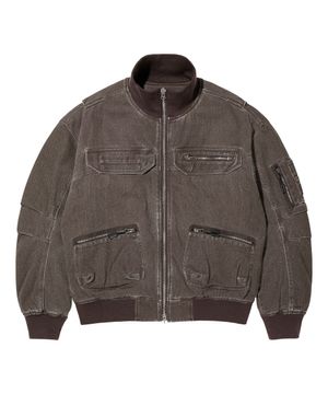 LM WASHED COTTON TANKER JACKET (BROWN)