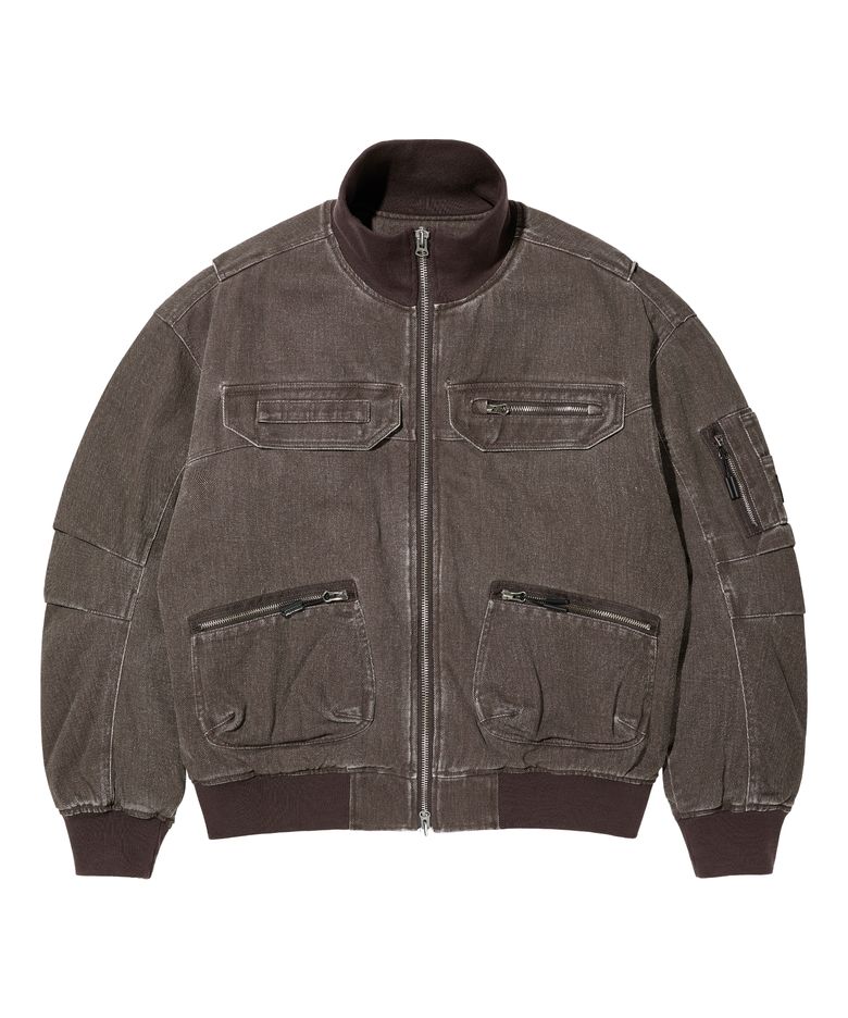 LM WASHED COTTON TANKER JACKET (BROWN)