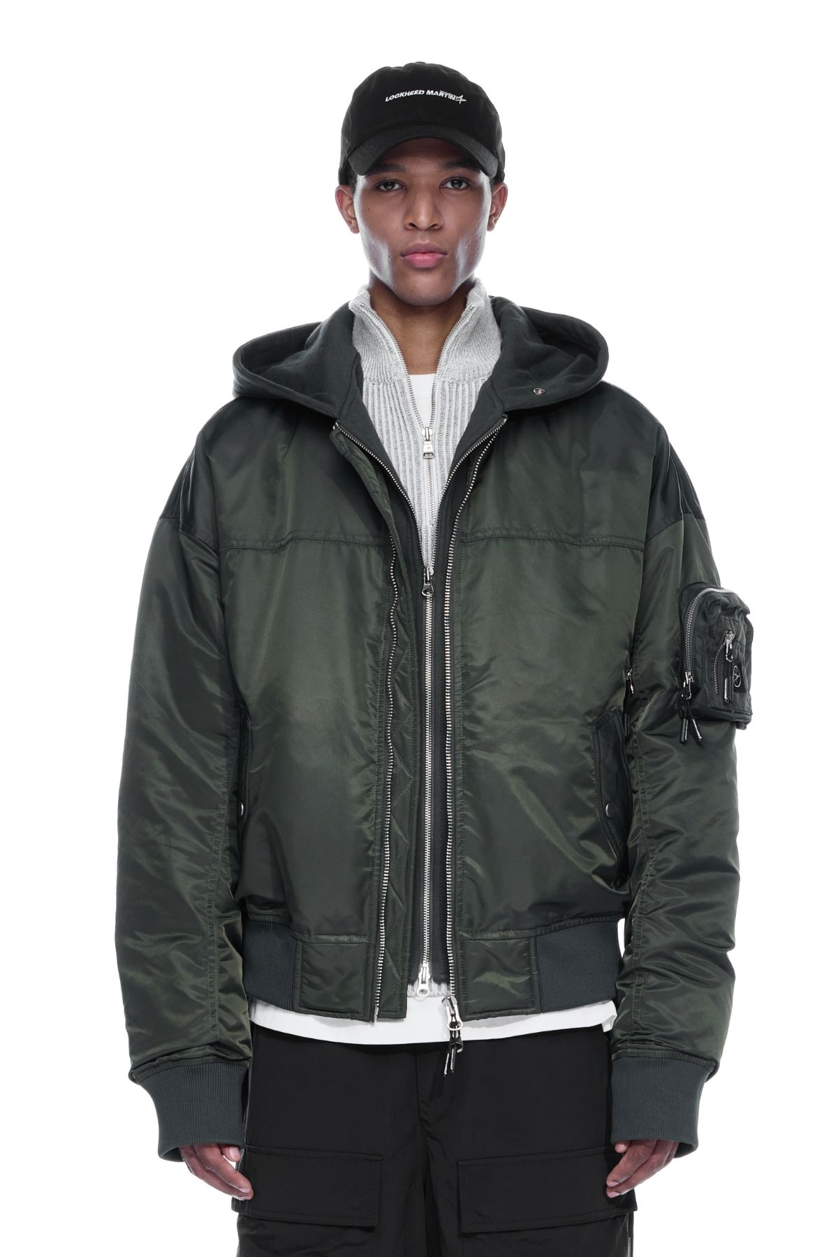 록히드마틴(LOCKHEED MARTIN) LM MULTI POCKET DOCKING HOOD BOMBER JACKET (KHAKI)