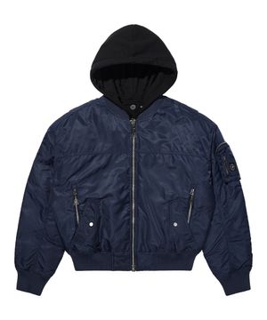 LM MULTI POCKET DOCKING HOOD BOMBER JACKET (NAVY)