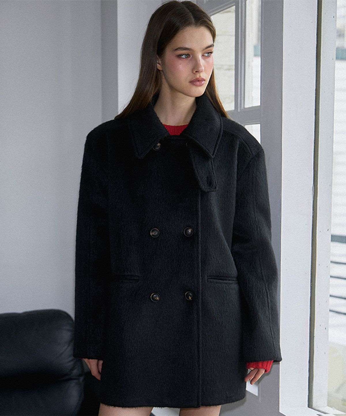 로제프란츠(ROSEFRANTZ) High Neck Half Coat [Black]