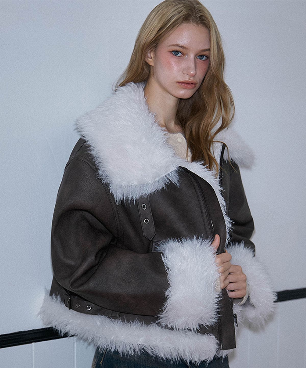 로제프란츠(ROSEFRANTZ) Mix Fur Leather Mustang [Brown]