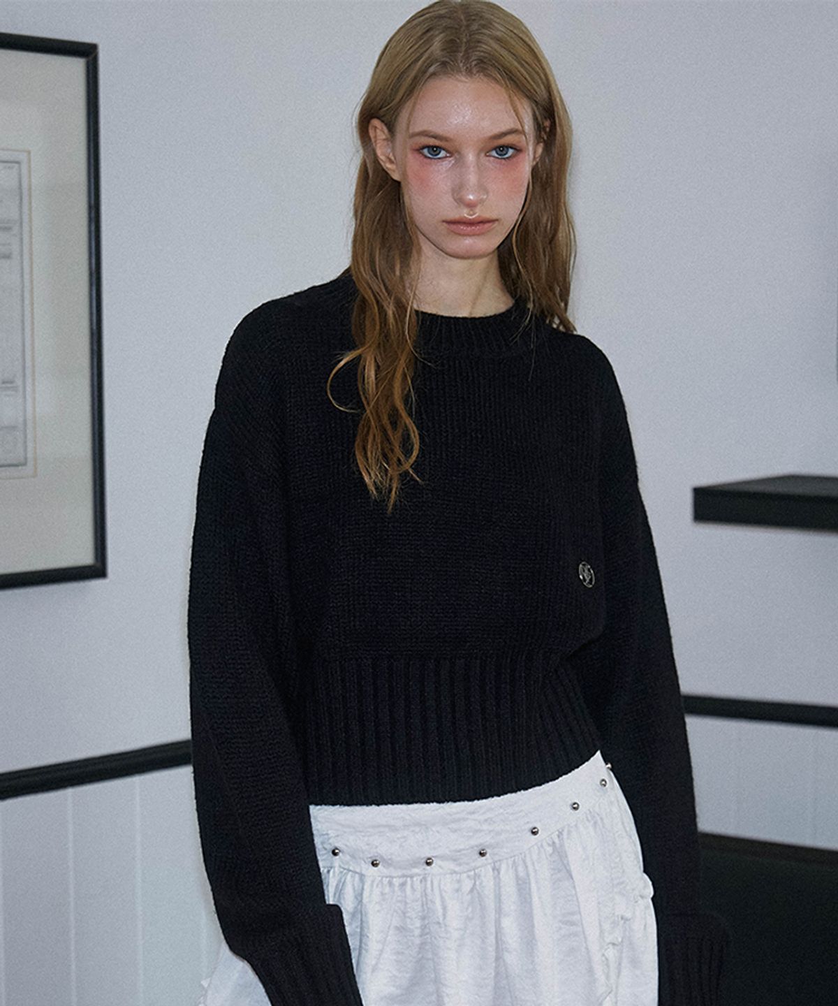 로제프란츠(ROSEFRANTZ) Basic Crop Knit [Black]