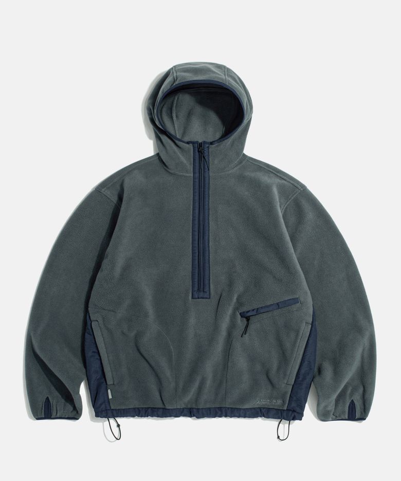 Expl. Fleece Pullover Anorak Charcoal Navy
