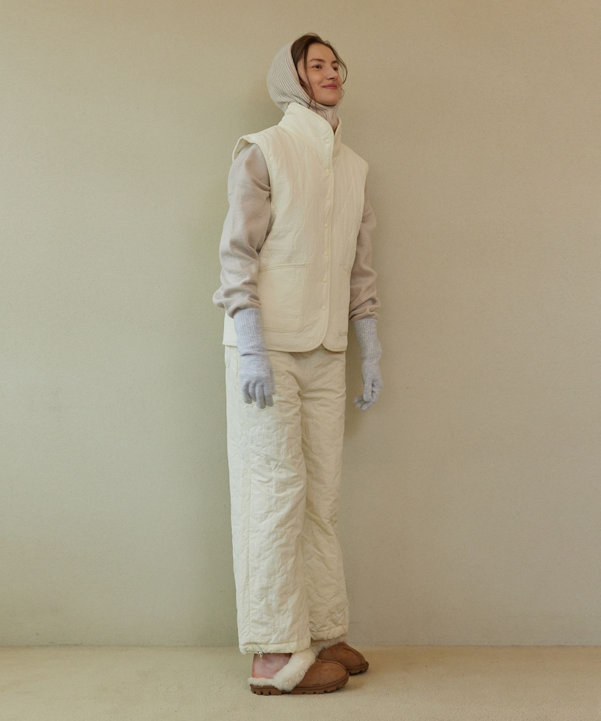 아템포(ATEMPO) QUILTING PADDING VEST_ivory (women)