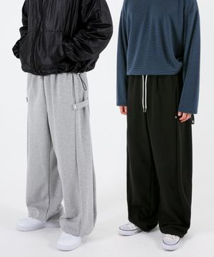 사이드 버튼스냅 벌룬와이드 스웨트팬츠 3COLOR
