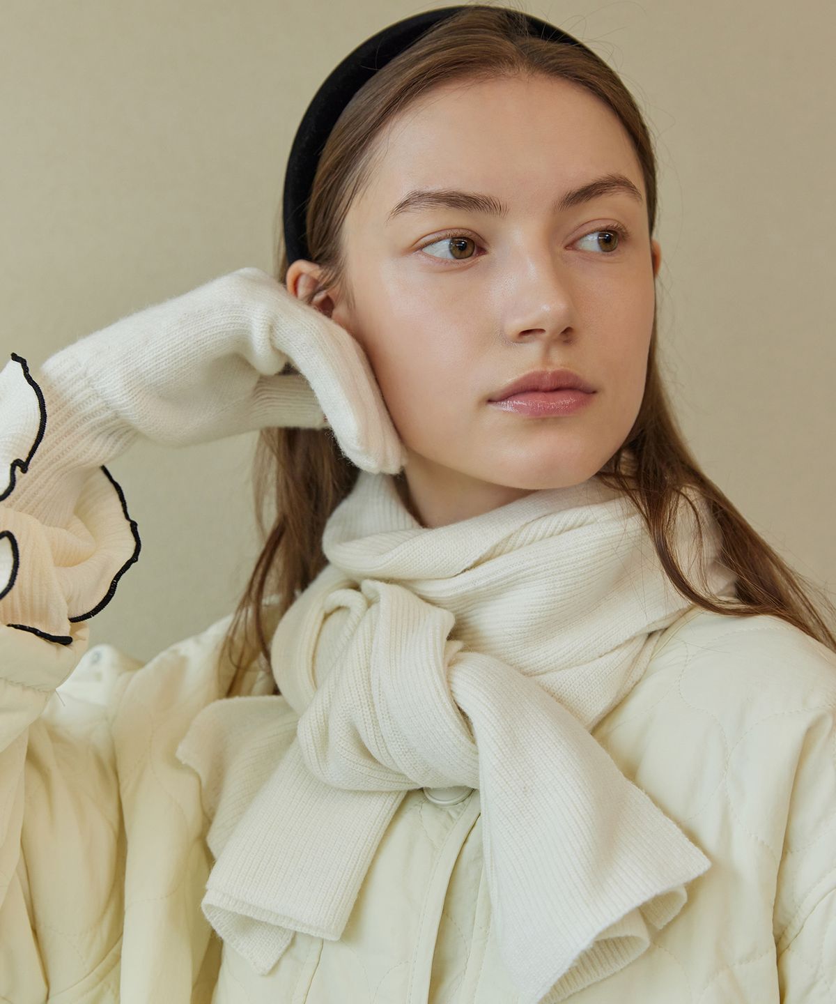 아템포(ATEMPO) WOOL KNIT MUFFLER_ivory