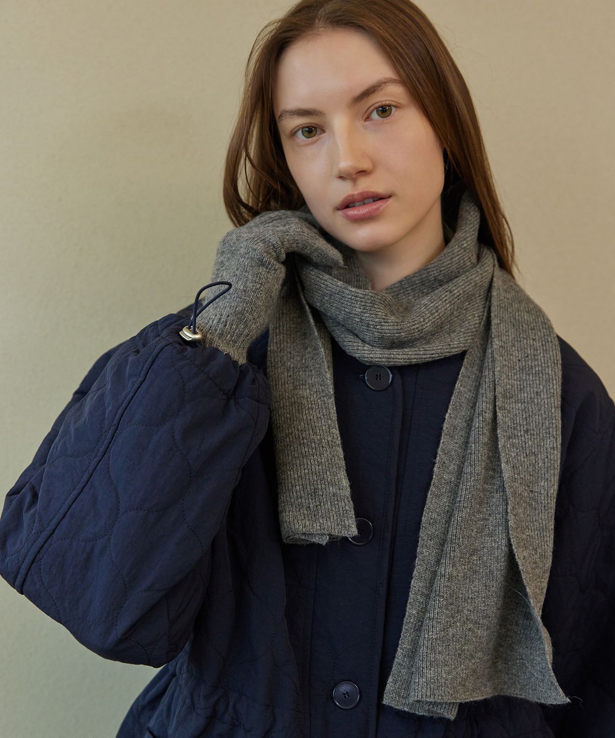아템포(ATEMPO) WOOL KNIT MUFFLER_grey