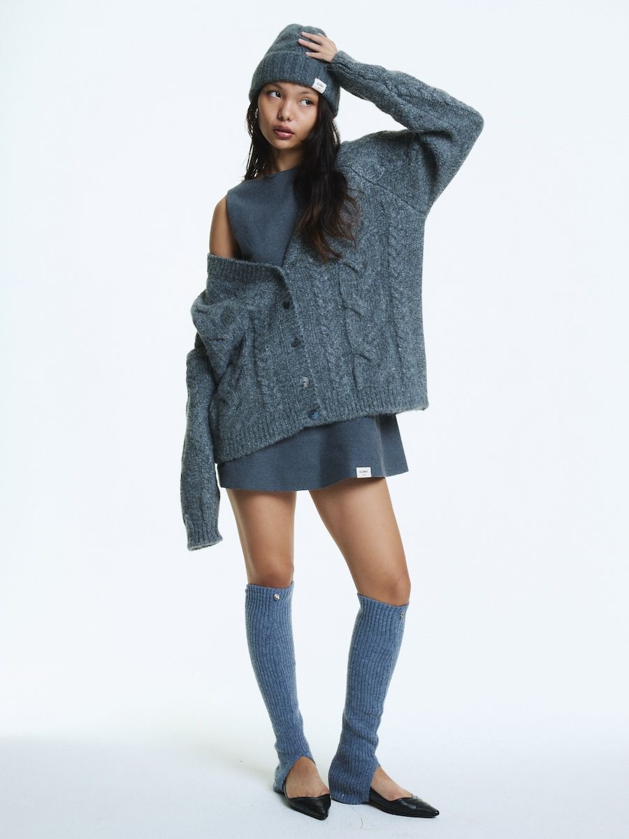 ◆GLOWNY◆ G CHLOE MINI DRESS DARK GRAY GC24WTOP002DG GLOWNY] FW 24 G CHLOE MINI DRESS (DARK GRAY) – SellerWork