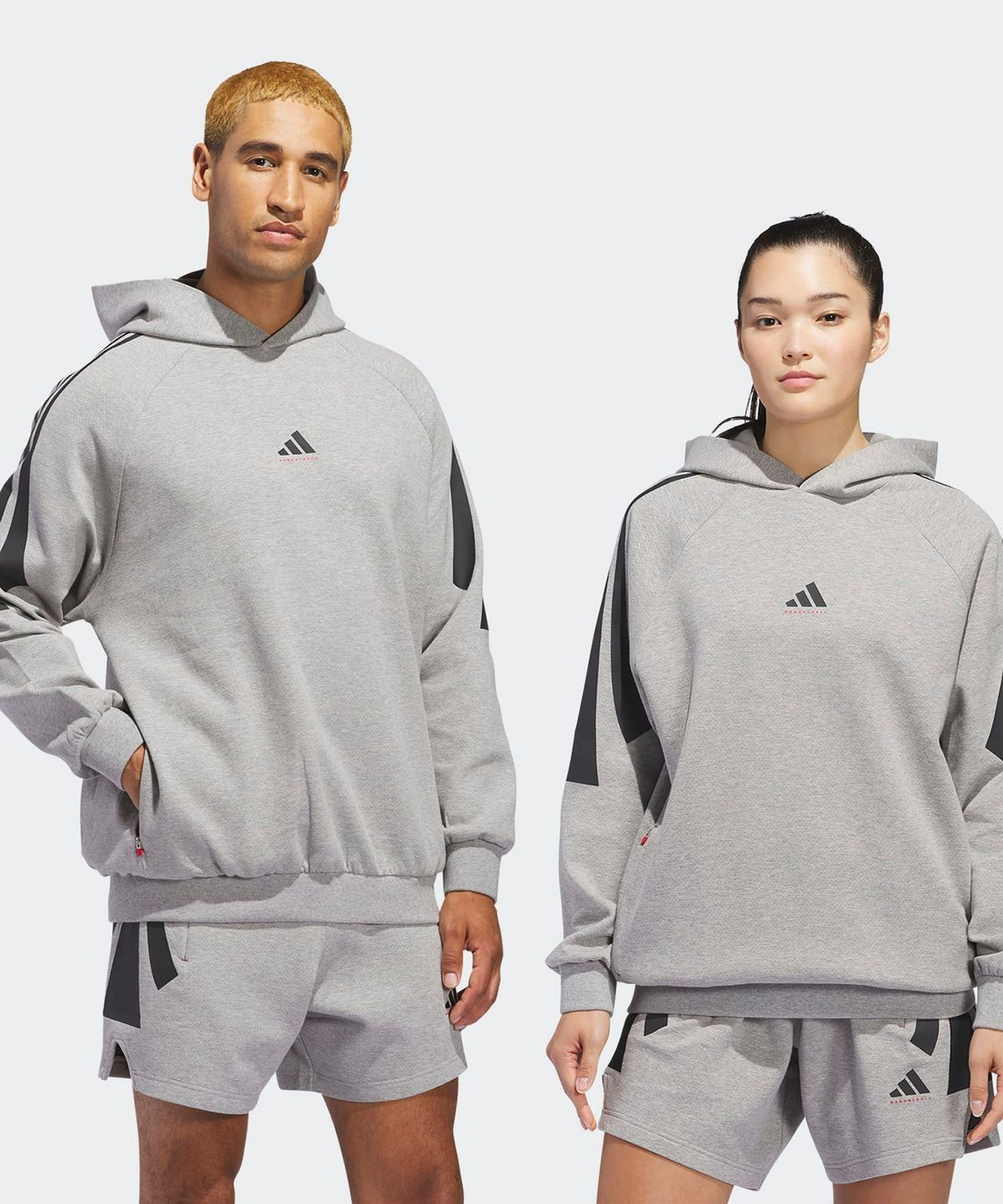 아디다스(ADIDAS) 바스켓볼 스페이서 후디 - 그레이 / JD7466