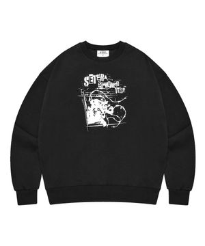 VINE 맨투맨 티셔츠 - 블랙