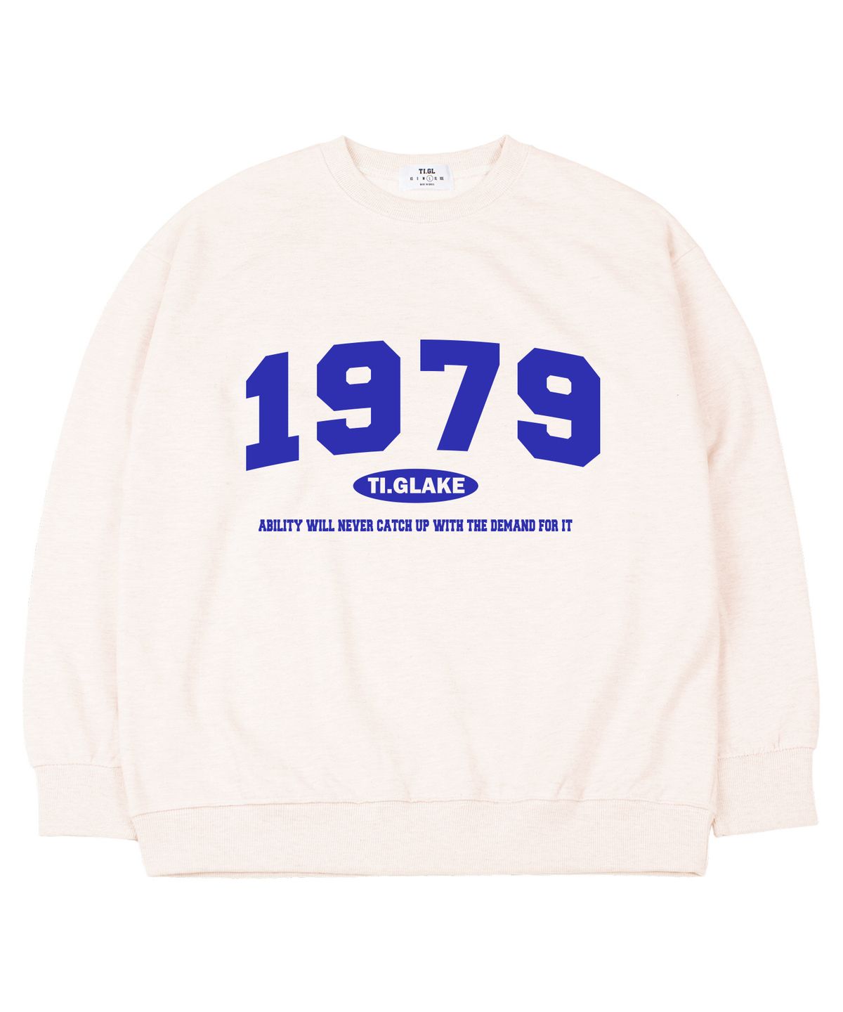 티글레이크(TI.GLAKE) 1979어빌리티 오버핏 맨투맨 티셔츠 크림