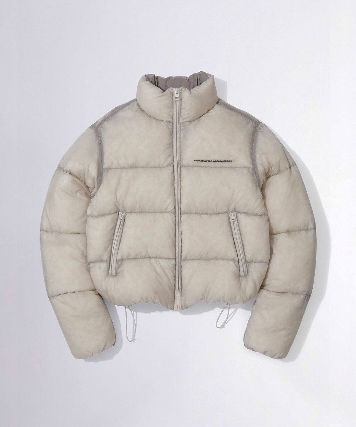 스컬프터(SCULPTOR) 104 Sheer Cropped Puffer Down Raw