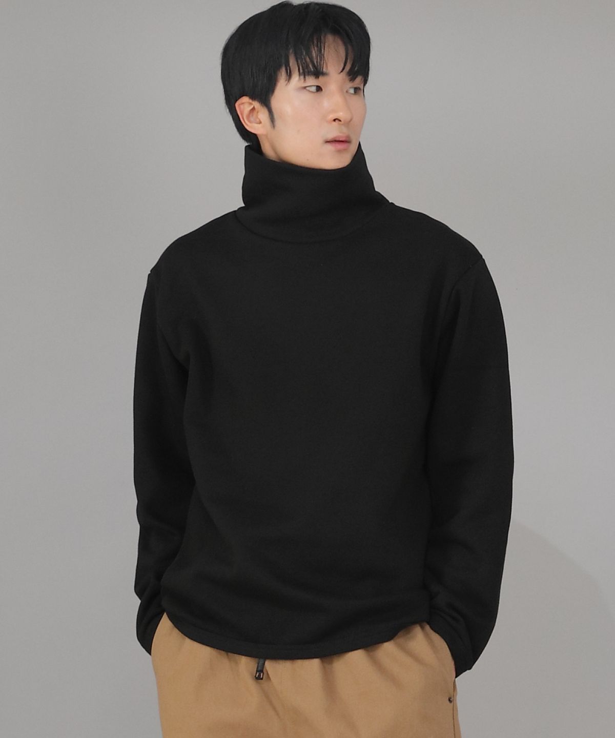 세인트크루(SAINTCREW) 웜업 루즈핏 기모폴라 무지 스웨트셔츠 WLP-839 블랙