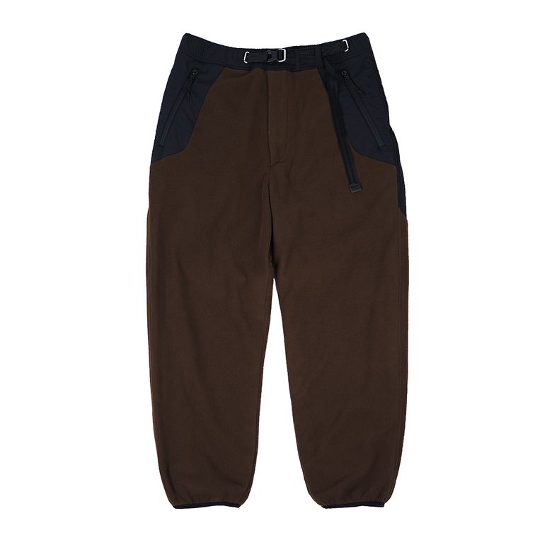 SHERPA FLEECE PANTS / DARK BROWN