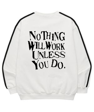 UNLESS UO DO 소매 테잎 맨투맨 (SLS022) 화이트