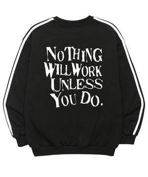 UNLESS UO DO 소매 테잎 맨투맨 (SLS022) 블랙