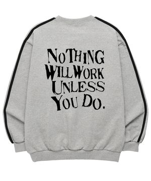 UNLESS UO DO 소매 테잎 맨투맨 (SLS022) 멜란지그레이