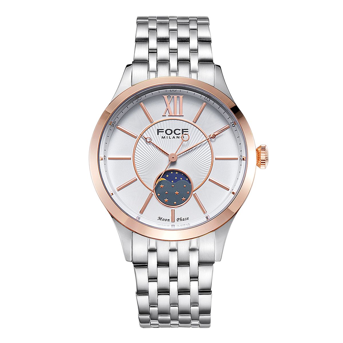 포체(FOCE) 41mm 남성 문페이즈 메탈시계 FM7603GM-WRG