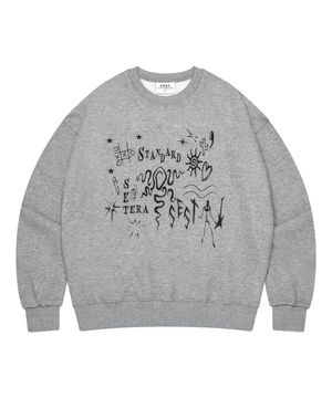 DRAW 맨투맨 티셔츠 - 그레이