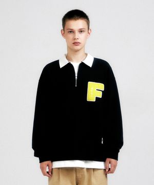 Boucle Logo Half Zip Sweatshirt Navy