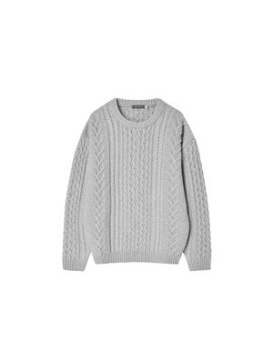 헤비 케이블 스웨터 (라이트 그레이)