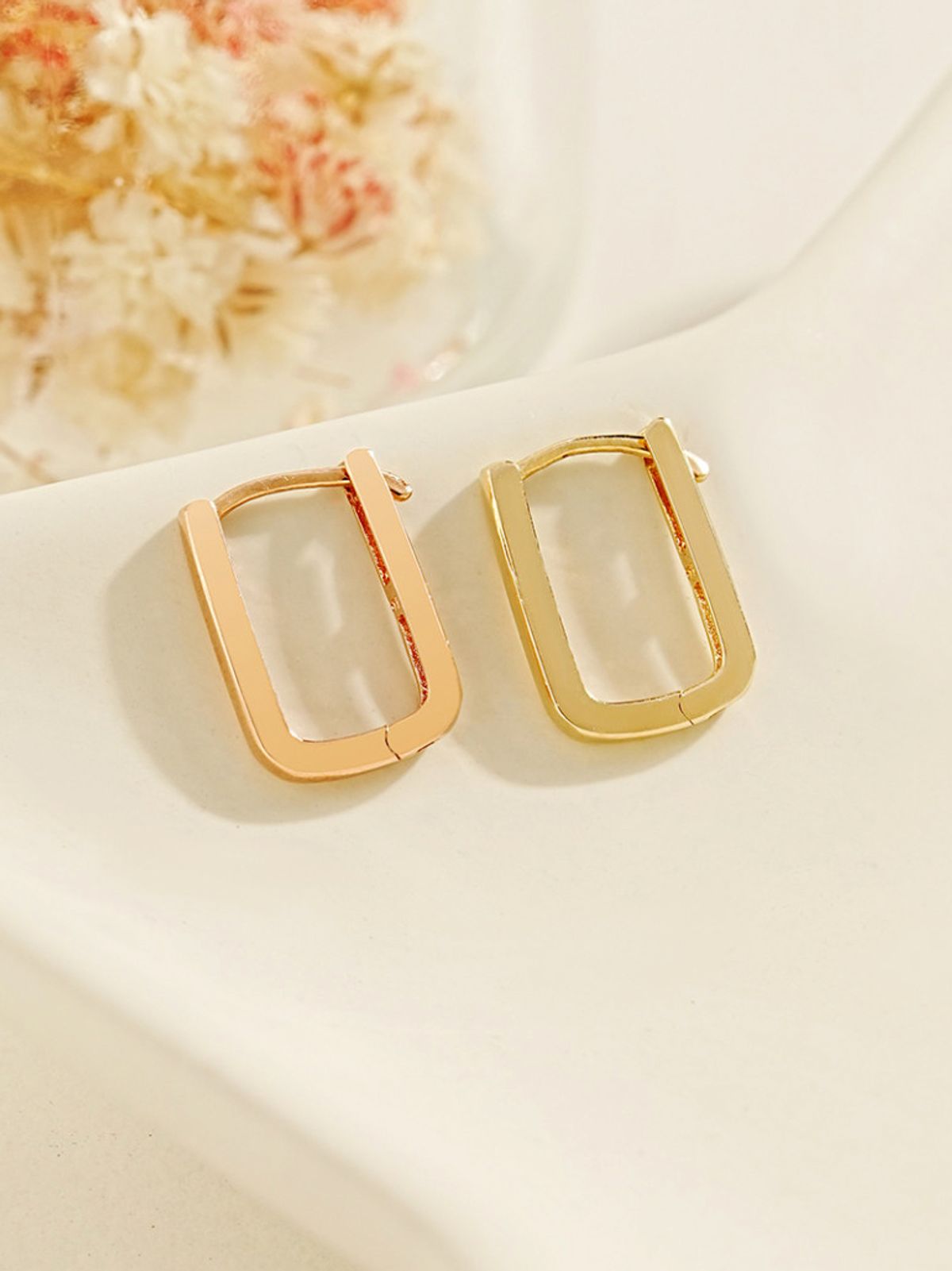 미니멀피어싱(MINIMALPIERCING) 14K 데일리 스퀘어 원터치 귀걸이