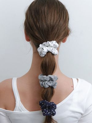 [3PACK] eyelet mini flower scrunch