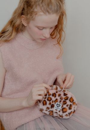 패턴 핸디 파우치 (레오파드 핑크)