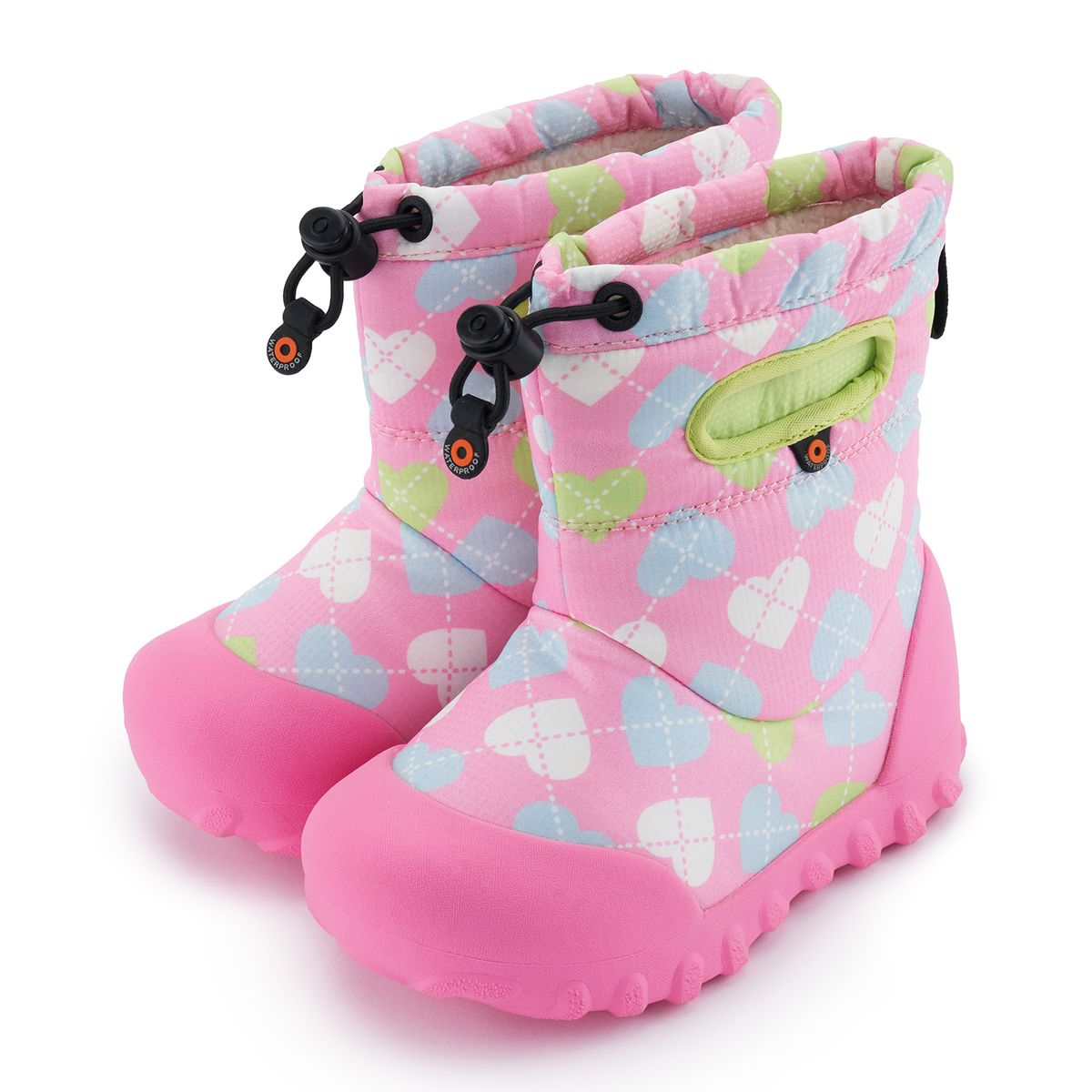 보그스(BOGS) 아동 방한부츠 비목스노우-하트체크핑크