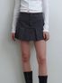 damage cutting pleats skirt - grayish chacoal