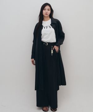 소프트 레더 라이크라 트렌치코트